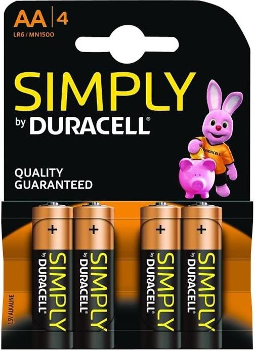 DURACELL Duracell Simply batterie stilo (AA) blister da 4 pezzi